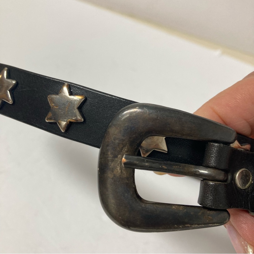 Black Leather Belt Italy-M
